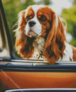 Cavalier King Charles Spaniel In A Car Diamond Painting