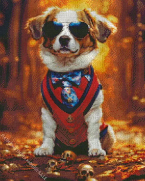 Cavalier King Charles Spaniel With Sunglasses Diamond Painting