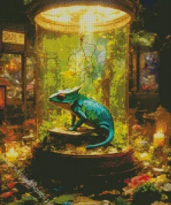 Chameleon In A Glass Jar Diamond Painting