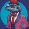 Chameleon With Suit Diamond Painting