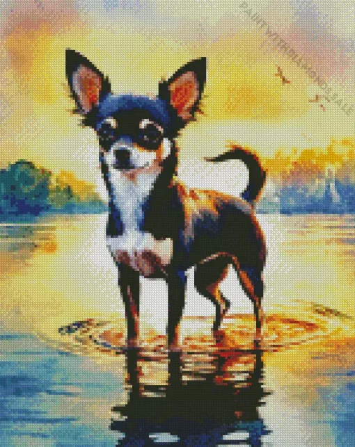 Chihuahua In A Lake Diamond Painting