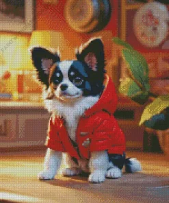 Chihuahua In A Red Jacket Diamond Painting