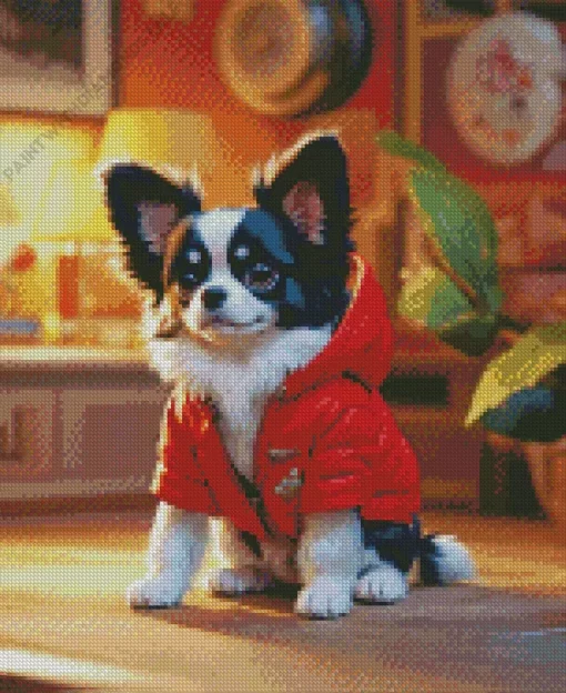 Chihuahua In A Red Jacket Diamond Painting