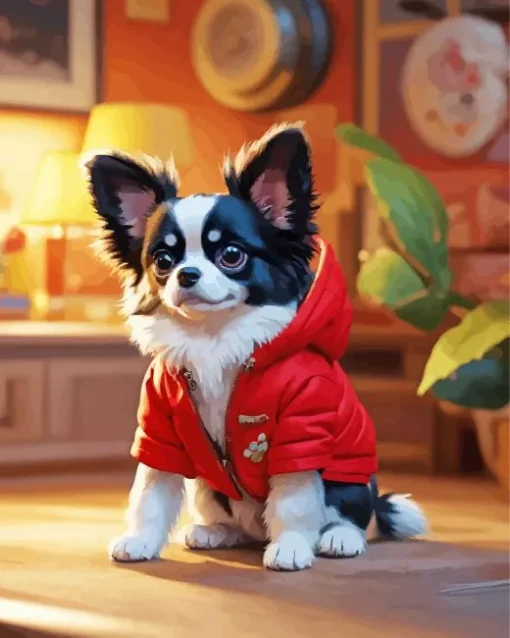 Chihuahua In A Red Jacket Diamond Painting