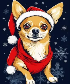 Chihuahua In Santa Hat Diamond Painting