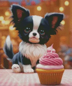 Chihuahua With A Cupcake Diamond Painting