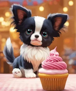 Chihuahua With A Cupcake Diamond Painting