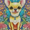 Chihuahua With Flowers Diamond Painting