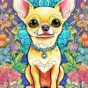 Chihuahua With Flowers Diamond Painting