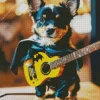 Chihuahua With Guitar Diamond Painting