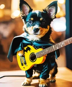 Chihuahua With Guitar Diamond Painting