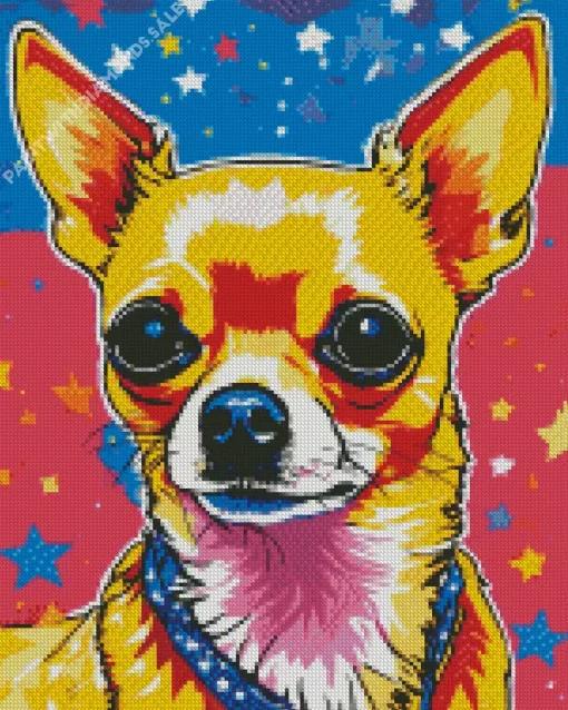 Chihuahua With Stars Diamond Painting