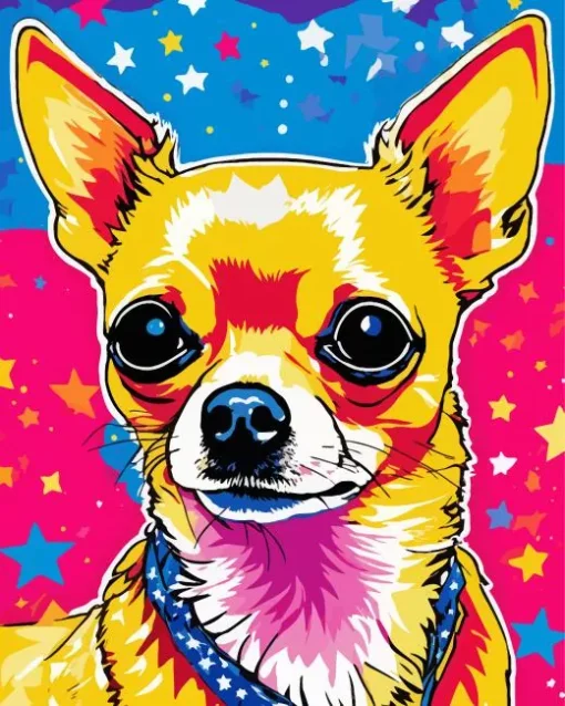 Chihuahua With Stars Diamond Painting