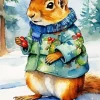 Chipmunk In Snow Diamond Painting