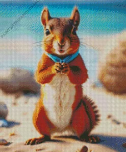 Chipmunk In The Beach Diamond Painting