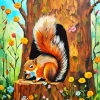 Chipmunk On A Tree Diamond Painting