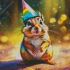 Chipmunk With Birthday Hat Diamond Painting