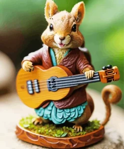 Chipmunk With Guitar Diamond Painting