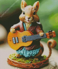 Chipmunk With Guitar Diamond Painting