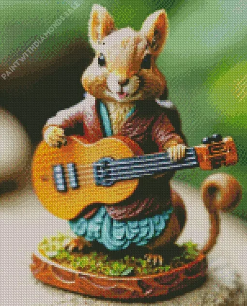 Chipmunk With Guitar Diamond Painting