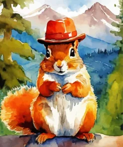 Chipmunk With Hat Diamond Painting