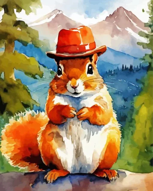 Chipmunk With Hat Diamond Painting