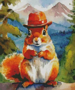 Chipmunk With Hat Diamond Painting