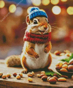 Chipmunk With Nuts Diamond Painting