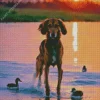 Coonhound By A Lake Diamond Painting