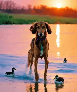 Coonhound By A Lake Diamond Painting