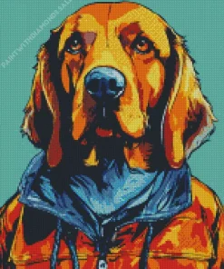 Coonhound In A Jacket Diamond Painting