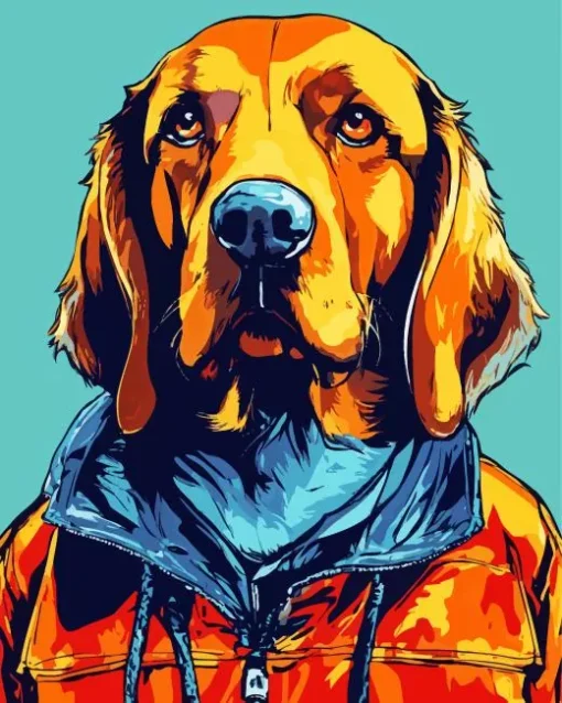 Coonhound In A Jacket Diamond Painting