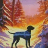 Coonhound In Snow Diamond Painting