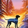 Coonhound In Snow Diamond Painting