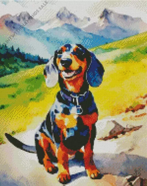 Coonhound Puppy Diamond Painting