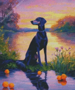 Coonhound Silhouette Diamond Painting