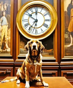 Coonhound With A Big Clock Diamond Painting