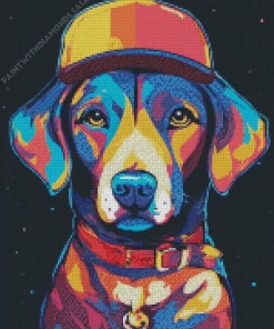 Coonhound With A Cap Diamond Painting