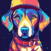 Coonhound With A Cap Diamond Painting