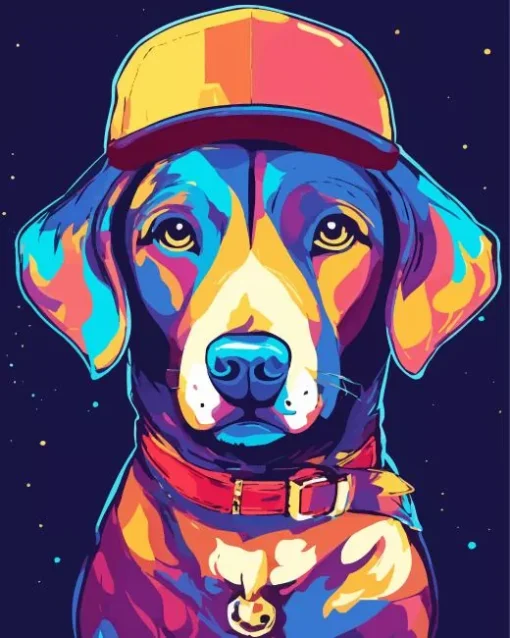 Coonhound With A Cap Diamond Painting