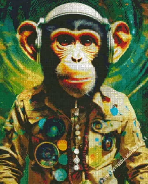 Dj Monkey Art Diamond Painting