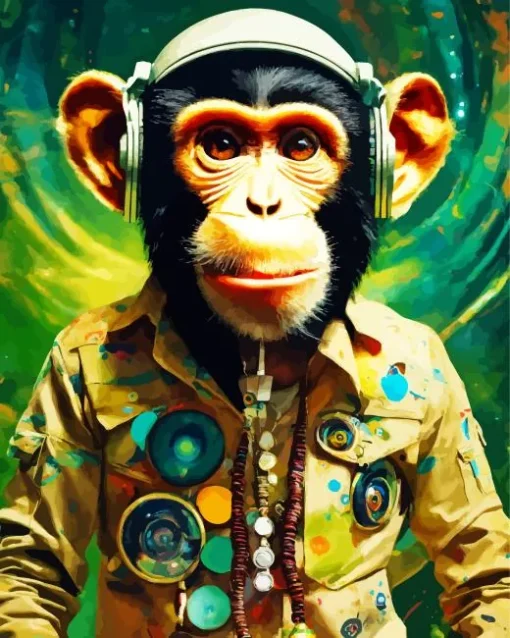 Dj Monkey Art Diamond Painting