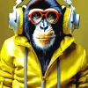 Dj Monkey In A Yellow Jacket Diamond Painting