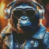 Dj Monkey In Sunglasses Diamond Painting