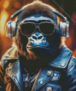 Dj Monkey In Sunglasses Diamond Painting