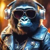 Dj Monkey In Sunglasses Diamond Painting