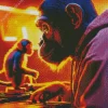 Dj Monkey Making A Song Diamond Painting