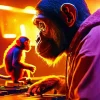 Dj Monkey Making A Song Diamond Painting