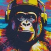 Dj Monkey With A Hat Diamond Painting