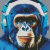 Dj Monkey With Headphones Diamond Painting